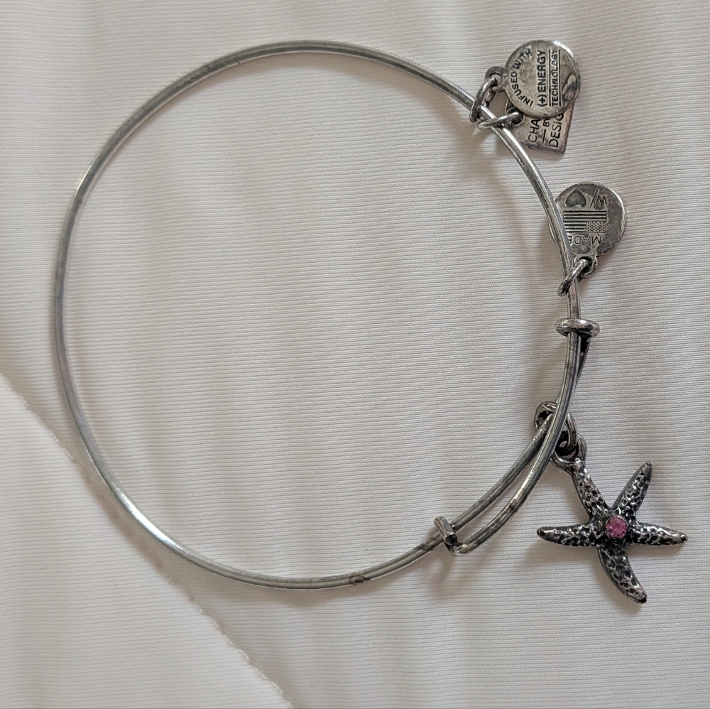 Alex and Ani Silver Starfish Heart Charm Bracelet